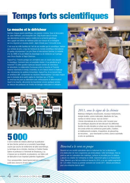 2011, une annÃ©e avec le CNRS en Alsace - CNRS Alsace