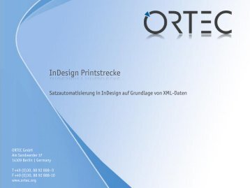 InDesign – Produktpräsentation (PDF) - ORTEC Service GmbH