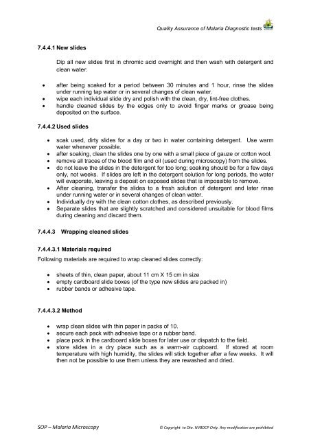 SOP â Malaria Microscopy - NVBDCP