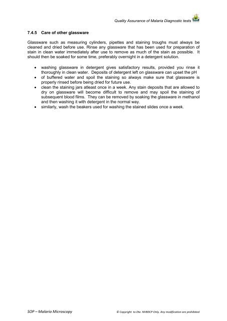 SOP â Malaria Microscopy - NVBDCP