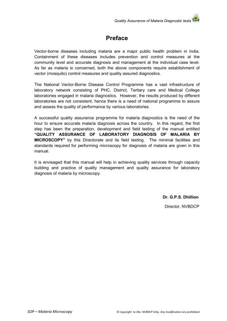 SOP â Malaria Microscopy - NVBDCP