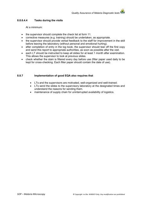 SOP â Malaria Microscopy - NVBDCP