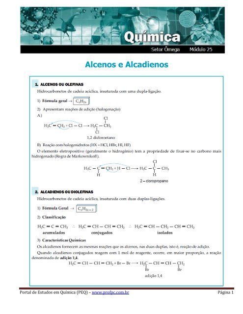 Alcenos e Alcadienos - Portal de Estudos em QuÃ­mica
