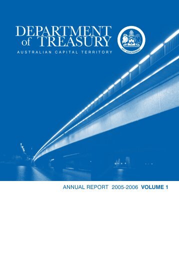 DEPARTMENT of TREASURY - Treasury - ACT Government