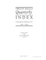 Quarterly INDEX - Oregon Historical Society