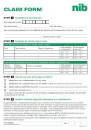 nib Health Insurance - claim form- Private Health Cover