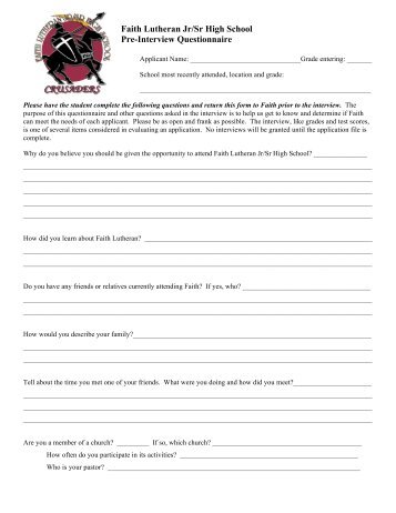 interview questionnaire
