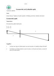 Geometrisk och fysikalisk optik Geometrisk optik