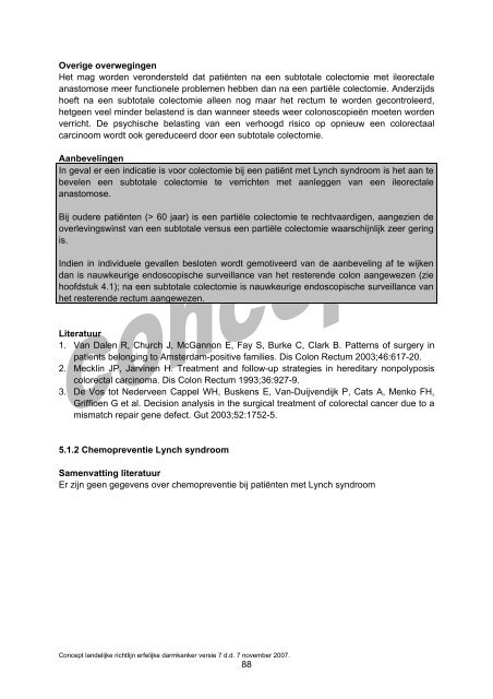 Concept Richtlijn Erfelijke darmkanker 2007 versie 7 - Oncoline