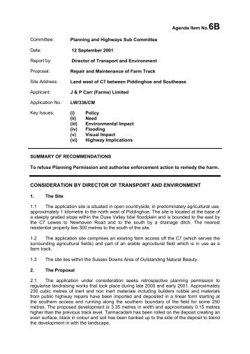 Repair and Maintenance of Farm Track - East Sussex County Council