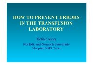 HOW TO PREVENT ERRORS IN THE TRANSFUSION LABORATORY