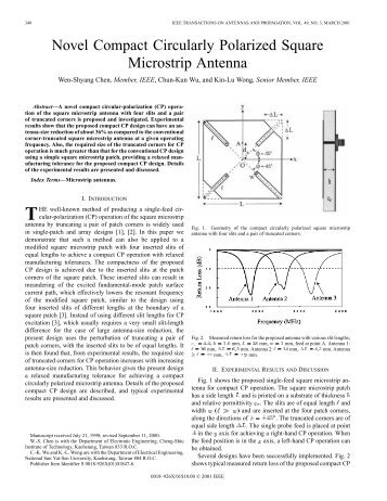 Novel compact circularly polarized square microstrip antenna ...