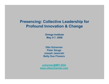 Presencing: Collective Leadership for Profound ... - Otto Scharmer