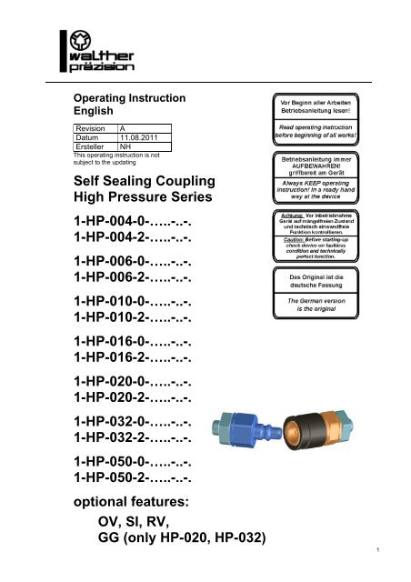 1-HP-004-2 - Carl Kurt Walther GmbH & Co. KG