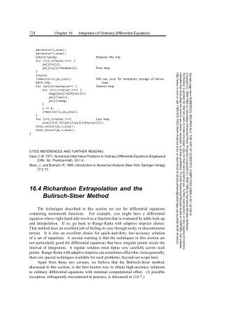16.4 Richardson Extrapolation and the Bulirsch-Stoer Method