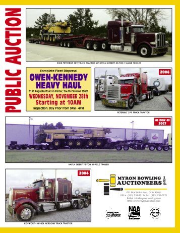 owen-kennedy heavy haul - Myron Bowling Auctioneers