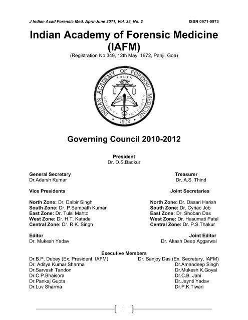 JAFM-33-2, April-June, 2011 [PDF] - forensic medicine