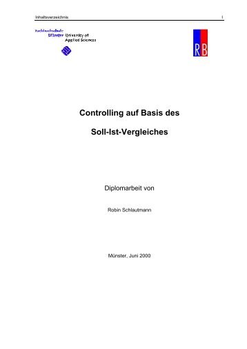 Controlling auf Basis des  Soll-Ist-Vergleiches - Rösch ...