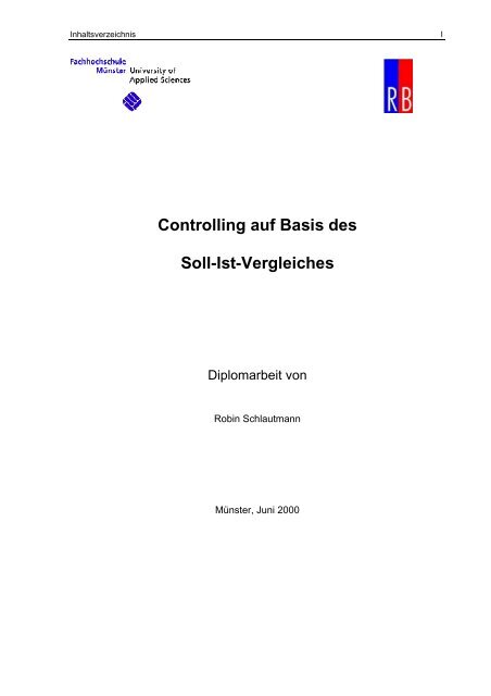 Controlling auf Basis des  Soll-Ist-Vergleiches - Rösch ...