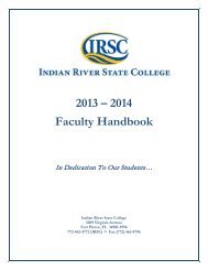 2012 Ã¢Â€Â“ 2013 Faculty Handbook - Indian River State College