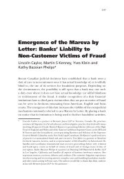 Emergence of the Mareva by Letter: Banks - Bennett Jones