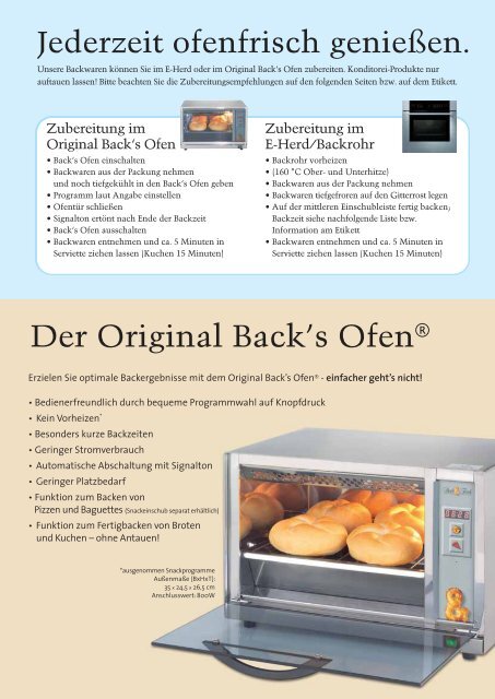 Der Original Back's Ofen® - Resch &amp; Frisch