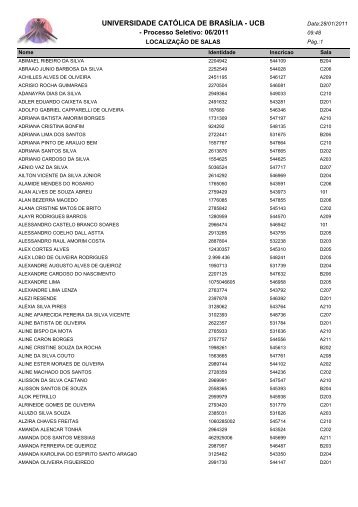 LOCALIZAÃÃO DE SALAS - Universidade CatÃ³lica de BrasÃ­lia