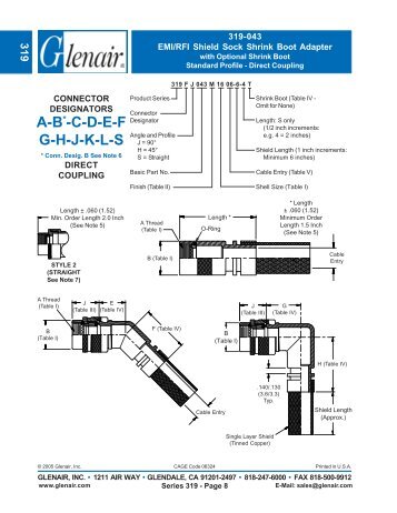 Glenair Series 319-043 Spec Sheet