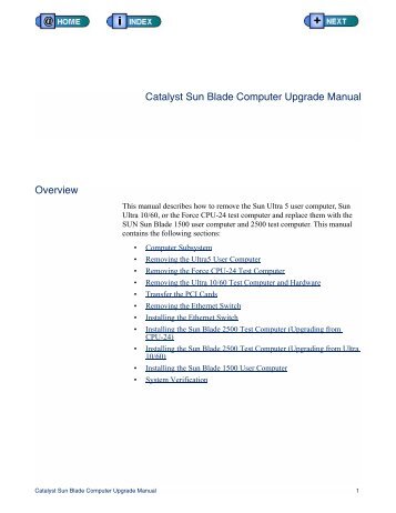 Catalyst Sun Blade Computer Upgrade Manual - Zzybot.net