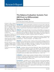 The Balance Evaluation Systems Test (BESTest)