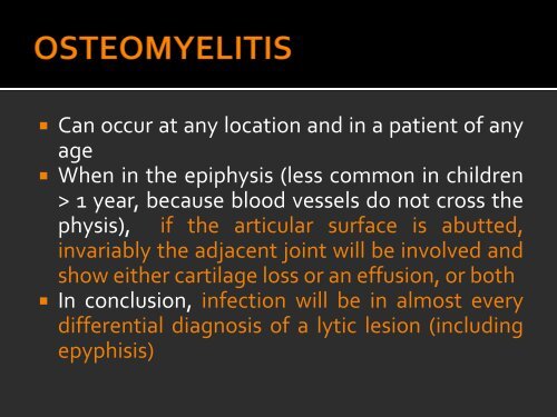 LYTIC EPIPHYSEAL LESIONS - H.U.C.