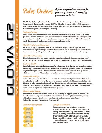 Download Data Sheet - Glovia International, Inc.