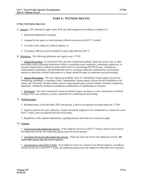 joint travel regulations chapter 7