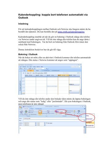 Kalenderkoppling: koppla bort telefonen automatiskt via Outlook