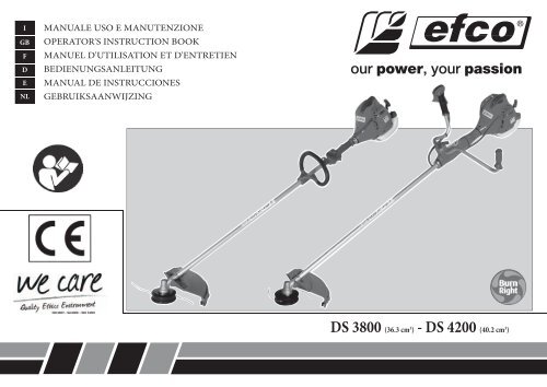 DS 3800 (36.3 cm3) - DS 4200 (40.2 cm3) - Efco