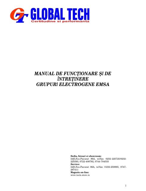 Manual de utilizare grupuri electrogene EMSA - Tool Store