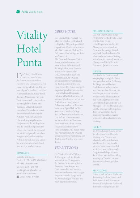 Vitality Hotel Punta (.pdf) - LoÅ¡inj Hotels & Villas