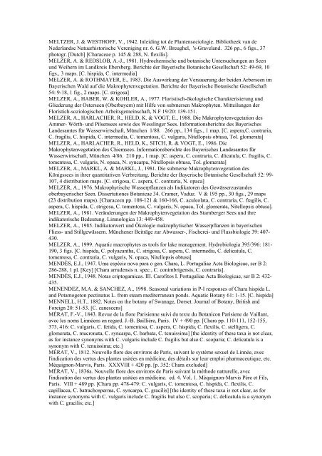 Bibliography of the Characeae - International Research Group on ...