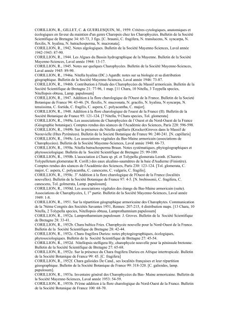 Bibliography of the Characeae - International Research Group on ...