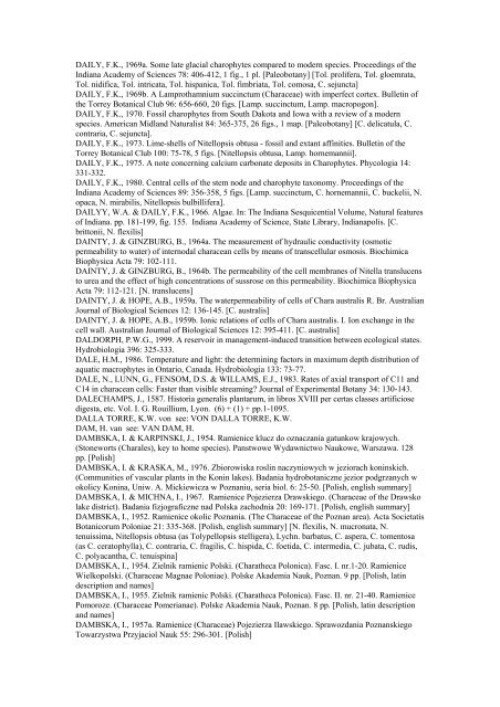 Bibliography of the Characeae - International Research Group on ...