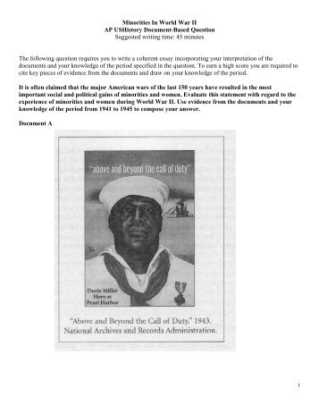 dbq minorities in world war ii essay Ap® united states history 2014 scoring guidelines visit the college board on the web: wwwcollegeboardorg question 1 — document-based question how and why did the goals of united states foreign policy change from the end of the first world war world war ii. dbq minorities in world war ii essay Ap® united states history 2014 scoring guidelines visit the college board on the web: wwwcollegeboardorg question 1 — document-based question how and why did the goals of united states foreign policy change from the end of the first world war world war ii.