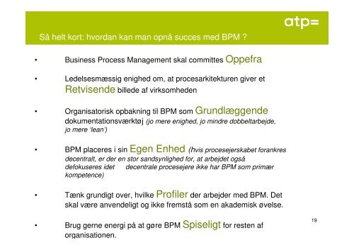 ved Head of Processes Charlotte Pockendahl Andersen, ATP - CFIR