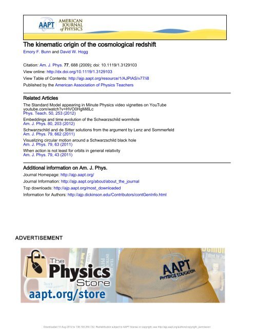 The kinematic origin of the cosmological redshift