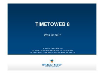 TTW 2010 - TIMETOWEB 8 Was ist neu - Timetoact