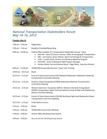 National Transportation Stakeholders Forum May 14 ... - CSG Midwest