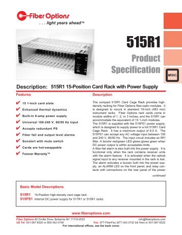 515R1 15-Position Card Rack with Power Supply