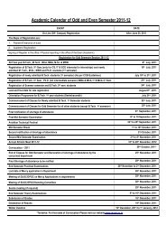 Academic Calendar of Odd and Even Semester 2011-12 - Dean ...