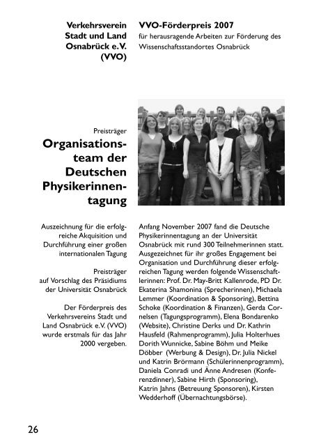 Organisations- team der Deutschen Physikerinnen- tagung