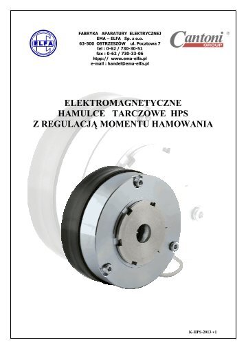 elektromagnetyczne hamulce tarczowe hps z ... - Cantoni Group