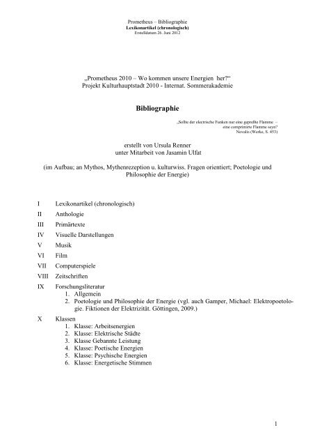 Bibliographie Als Pdf Prometheus 2010